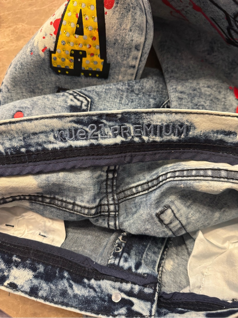 Rue21 Blue Artistic Denim with Graphic Accents - Picture 9 of 12